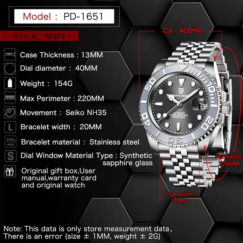 Pagani Design Seamaster Planet Ocean Automatic Sports Men's Watch- PD-1679